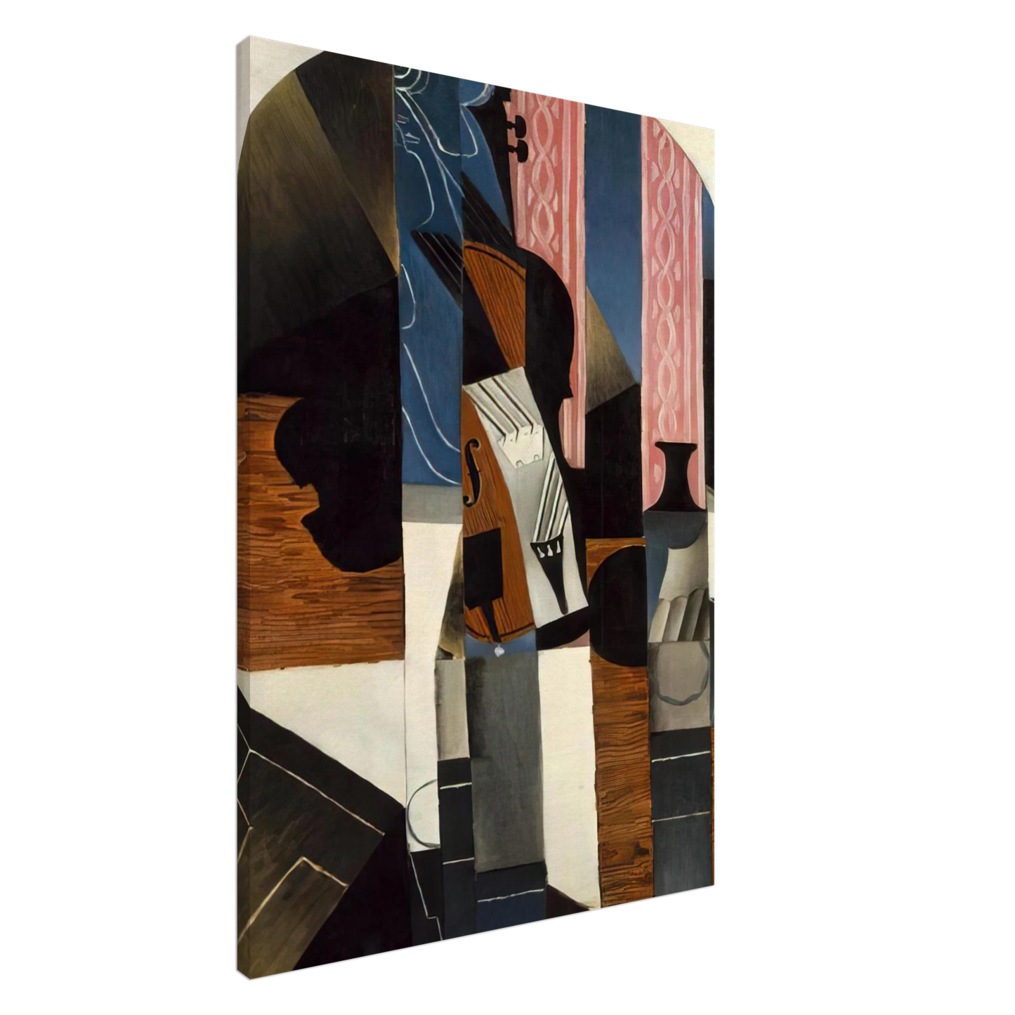 Juan Gris - VIOLIN AND INK BOTTLE ON A TABLE 1913 Canvas - 20x30 cm / 8x12 inches-canvas