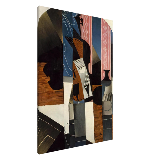 Juan Gris - VIOLIN AND INK BOTTLE ON A TABLE 1913 Canvas - 20x30 cm / 8x12 inches-canvas