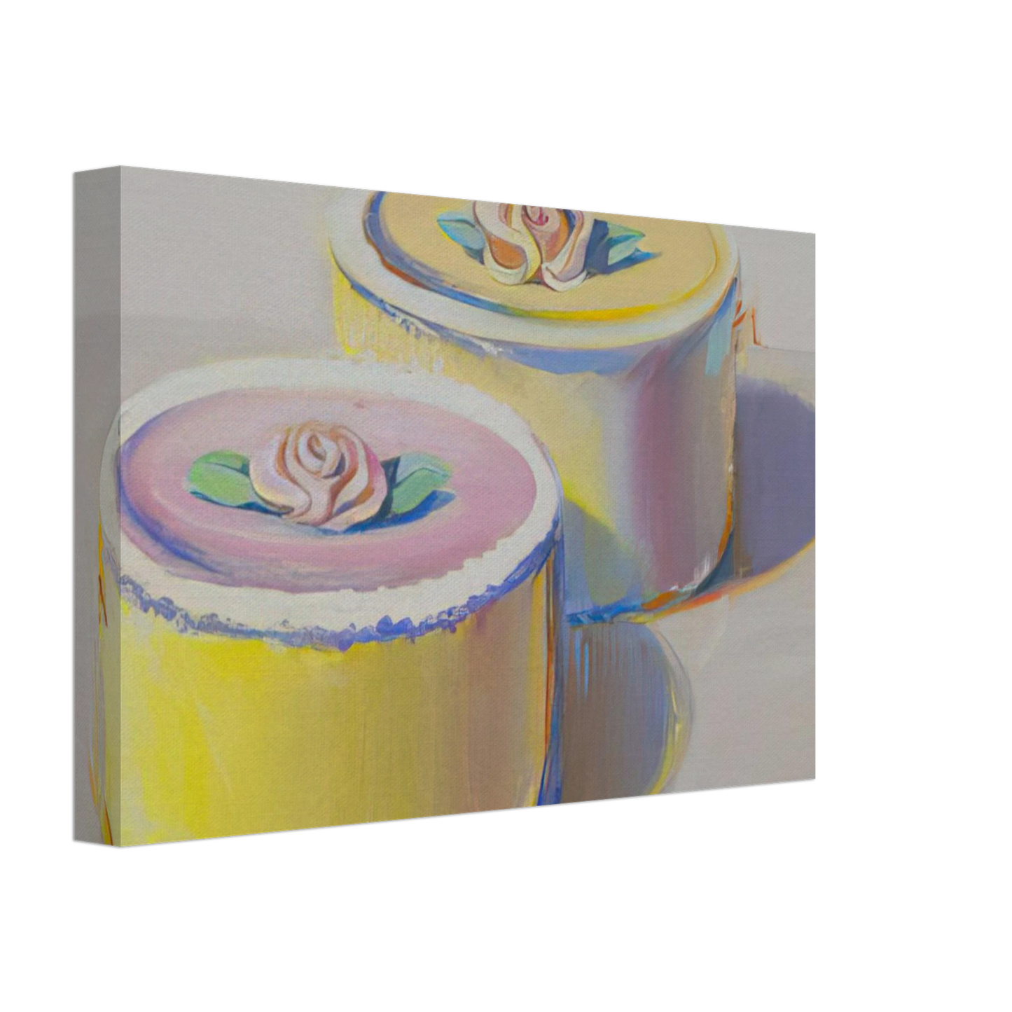 Wayne Thiebaud - Rosebud Cakes - 1995 Canvas - 40x60 cm / 16x24 inches-canvas