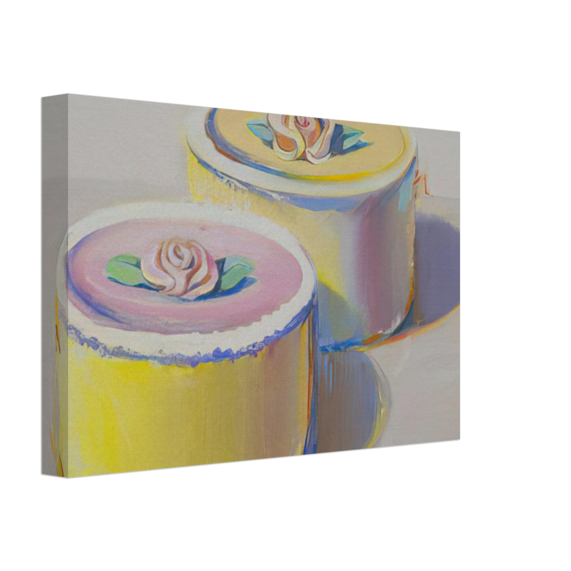 Wayne Thiebaud - Rosebud Cakes - 1995 Canvas - 40x60 cm / 16x24 inches-canvas