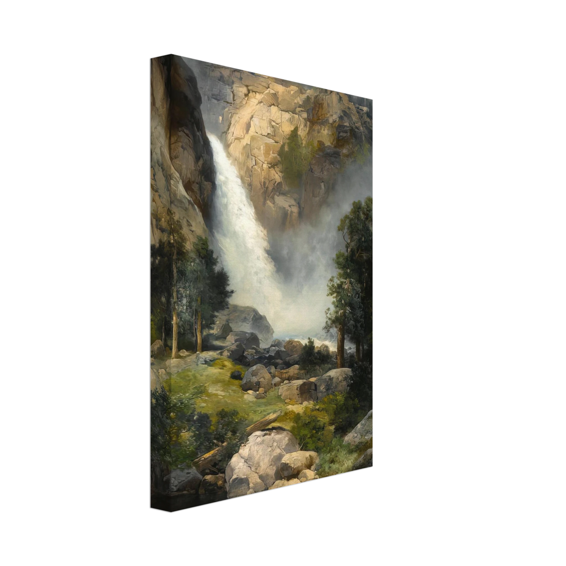 Thomas Moran - Cascade Falls, Yosemite Canvas - 70x100 cm / 28x40 inches-canvas