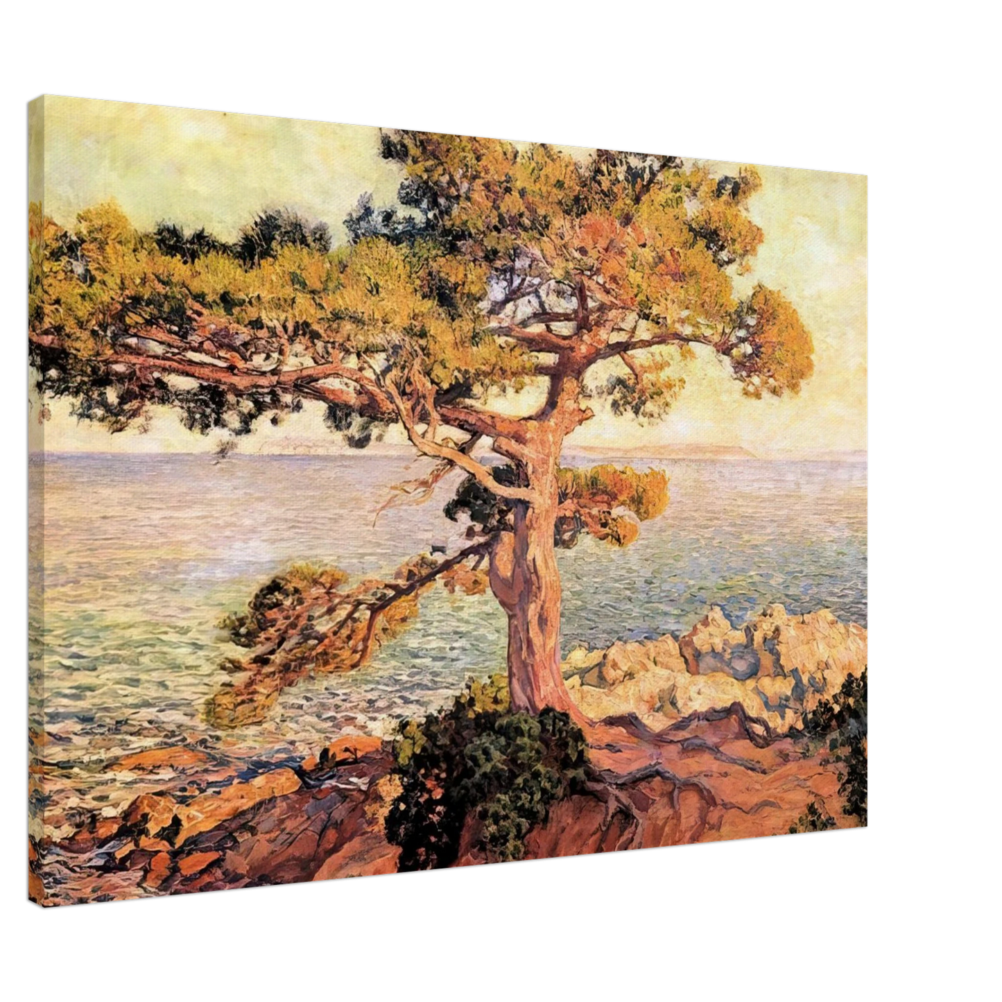 Theo van Rysselberghe - PINE BY THE MEDITERRANEAN SEA 1916 Canvas - 20x30 cm / 8x12 inches-canvas