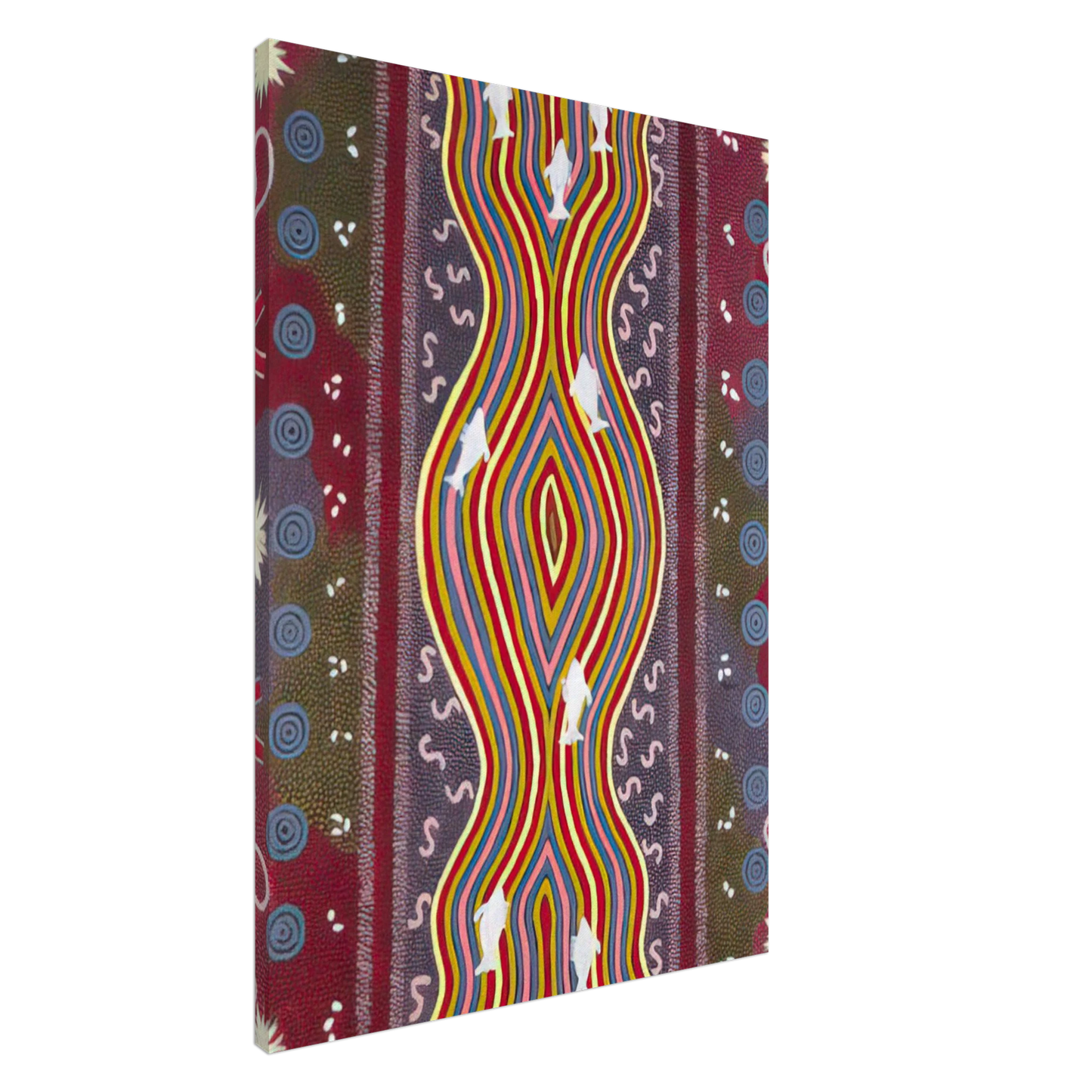 Clifford Possum Tjapaltjarri - Fish and Honey Dreaming - Native Art Canvas - 20x30 cm / 8x12 inches-canvas