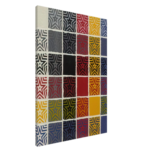 Sol LeWitt - Stars 5 Pointed Canvas - 20x30 cm / 8x12 inches-canvas
