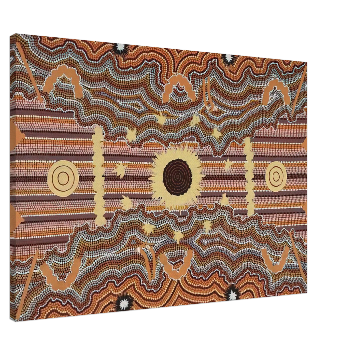 Clifford Possum Tjapaltjarri - Untitled - 1990 Canvas - 20x30 cm / 8x12 inches-canvas