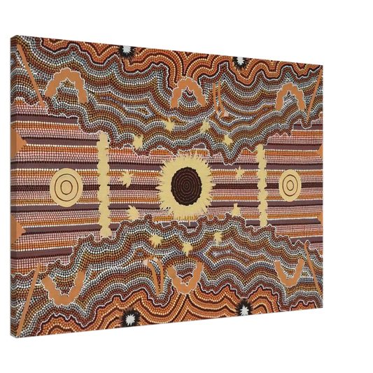 Clifford Possum Tjapaltjarri - Untitled - 1990 Canvas - 20x30 cm / 8x12 inches-canvas