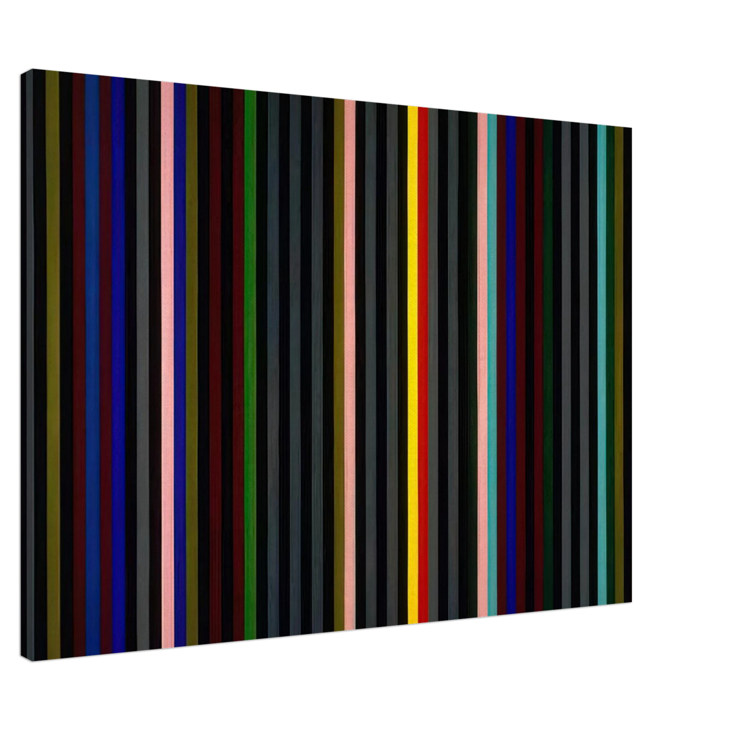 Gene Davis - Black Grey Beat - 1964 Canvas - 20x30 cm / 8x12 inches-canvas