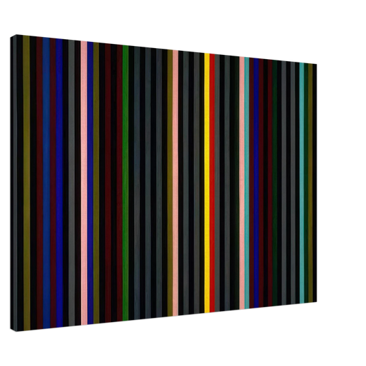 Gene Davis - Black Grey Beat - 1964 Canvas - 20x30 cm / 8x12 inches-canvas