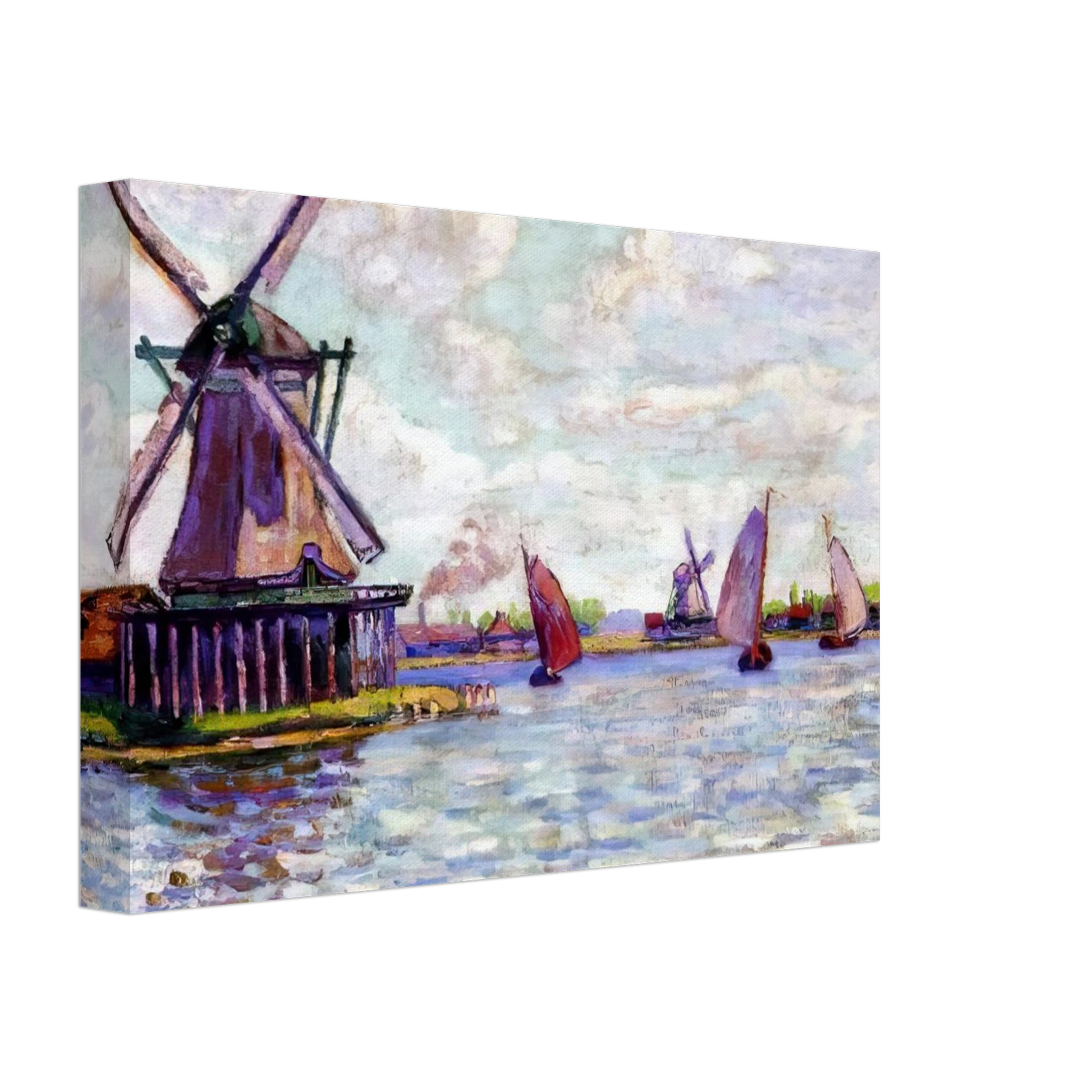 Armand Guillaumin - Moulins en Hollandee - 1904 Canvas - 40x60 cm / 16x24 inches-canvas