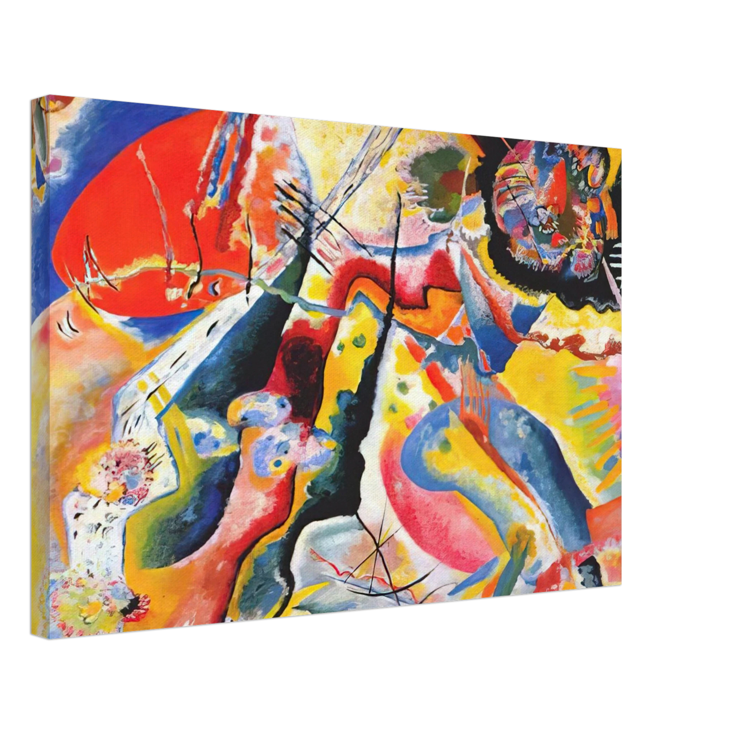Wassily Kandinsky - PAINTING WITH RED SPOT 1914 Canvas - 40x60 cm / 16x24 inches-canvas