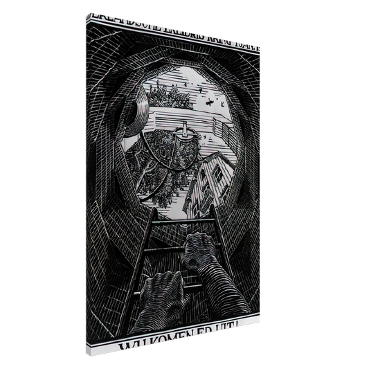 MC Escher - NEW YEAR S GREETING CARD Canvas - 20x30 cm / 8x12 inches-canvas