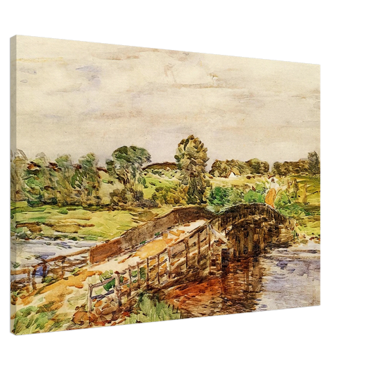 Childe Hassam - Bridge at Old Lyme 02 Canvas - 20x30 cm / 8x12 inches-canvas