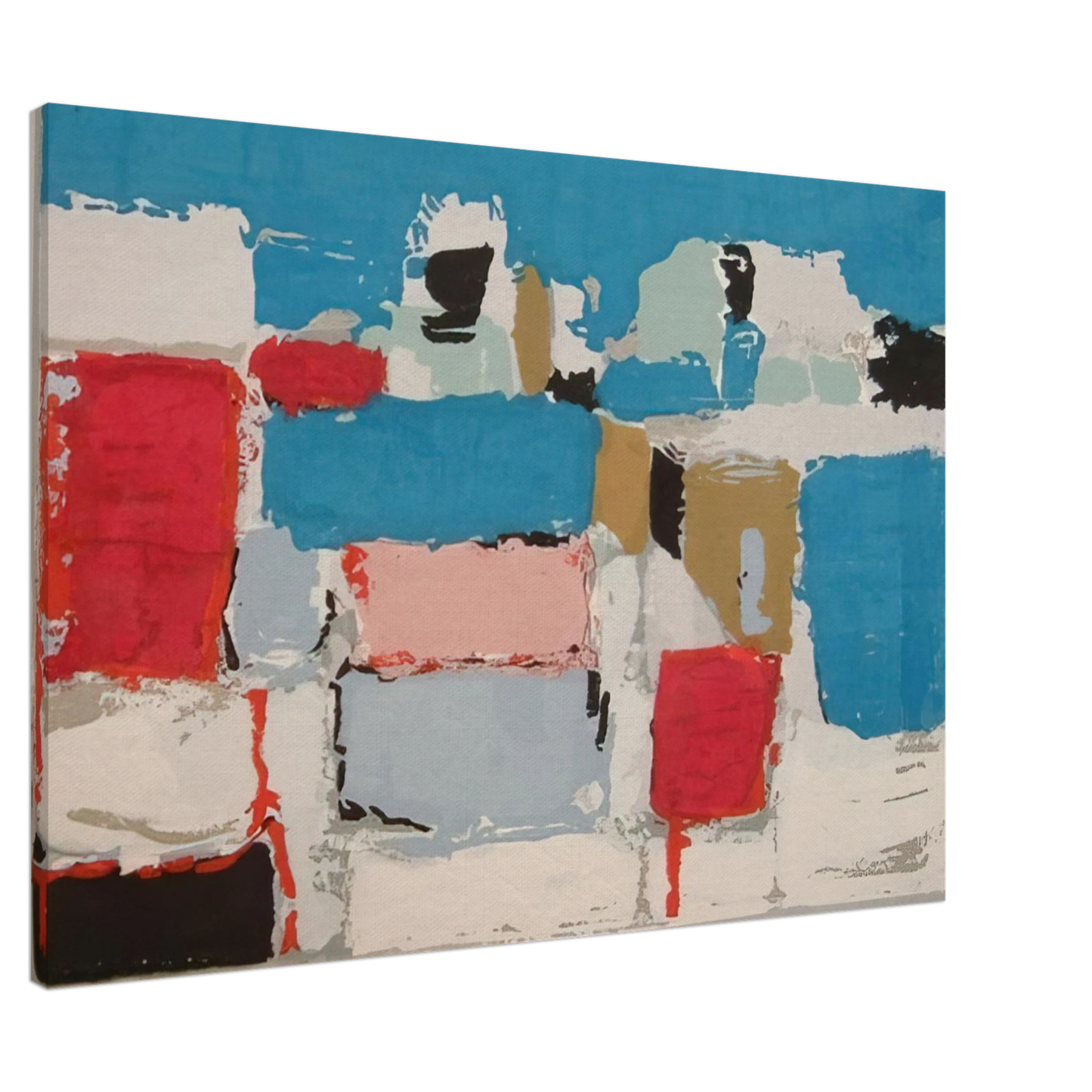 Nicolas de Stael - Mediterranee 01 - Art Informel Canvas - 20x30 cm / 8x12 inches-canvas