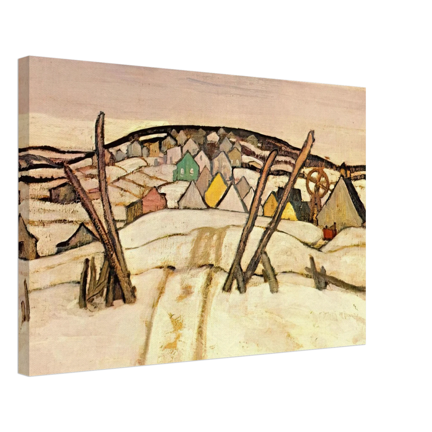 A.Y. Jackson - The Winter Road, Quebec - 1921 Canvas - 40x60 cm / 16x24 inches-canvas