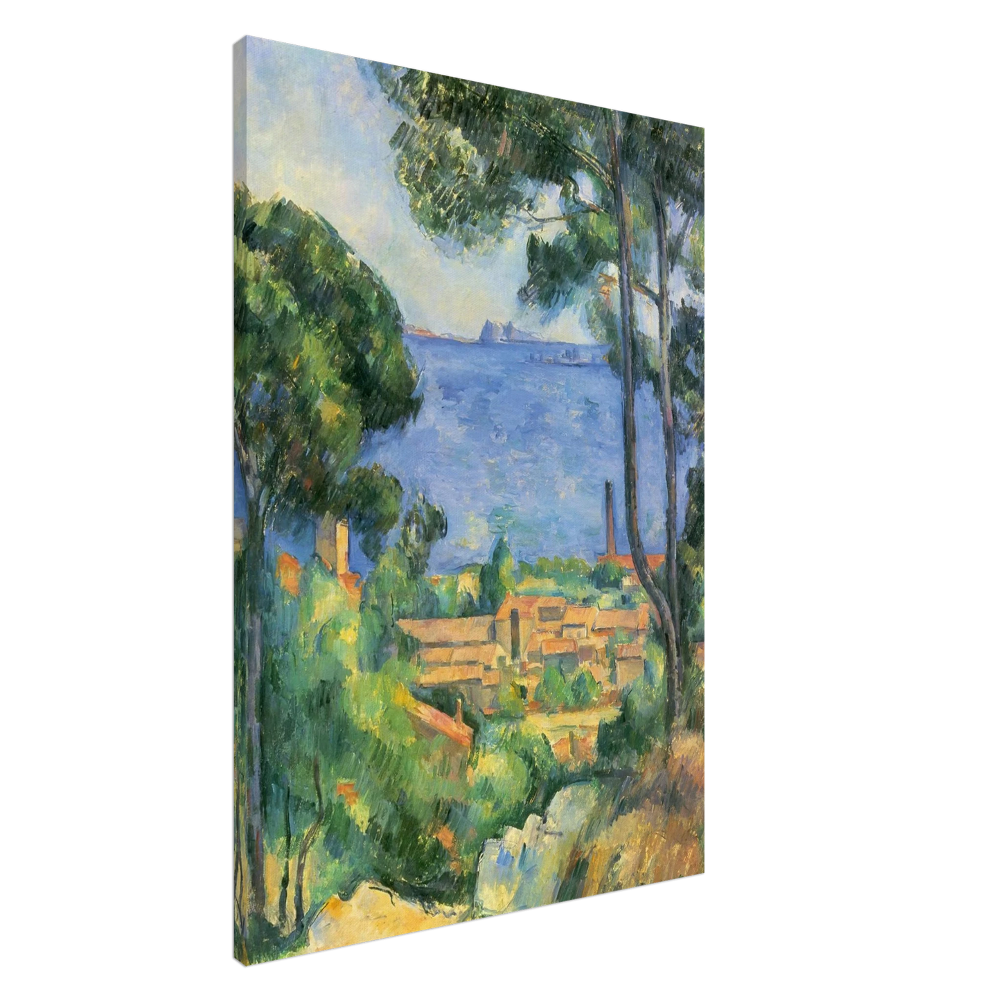 Paul Cezanne - View of L'Estaque and Chateaux d'If Canvas - 20x30 cm / 8x12 inches-canvas