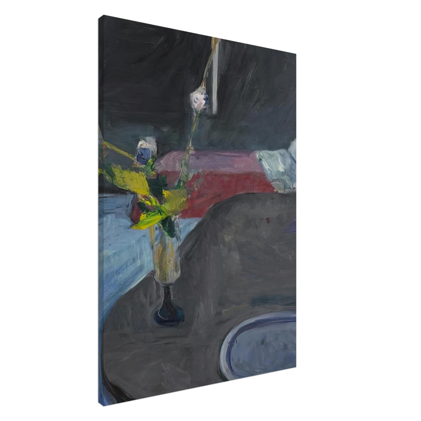 Richard Diebenkorn - Interior with Flowers Canvas - 20x30 cm / 8x12 inches-canvas