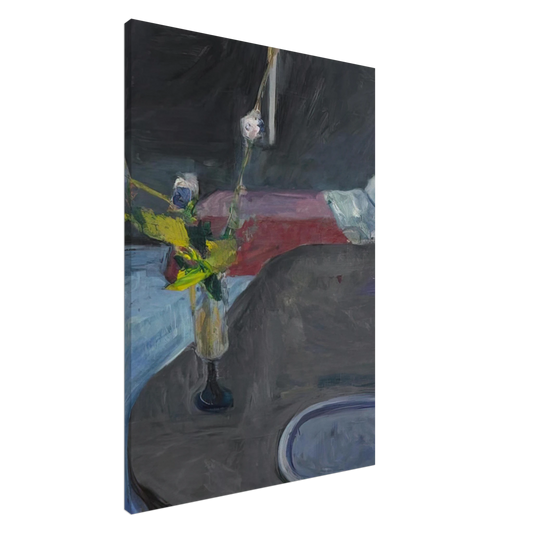 Richard Diebenkorn - Interior with Flowers Canvas - 20x30 cm / 8x12 inches-canvas