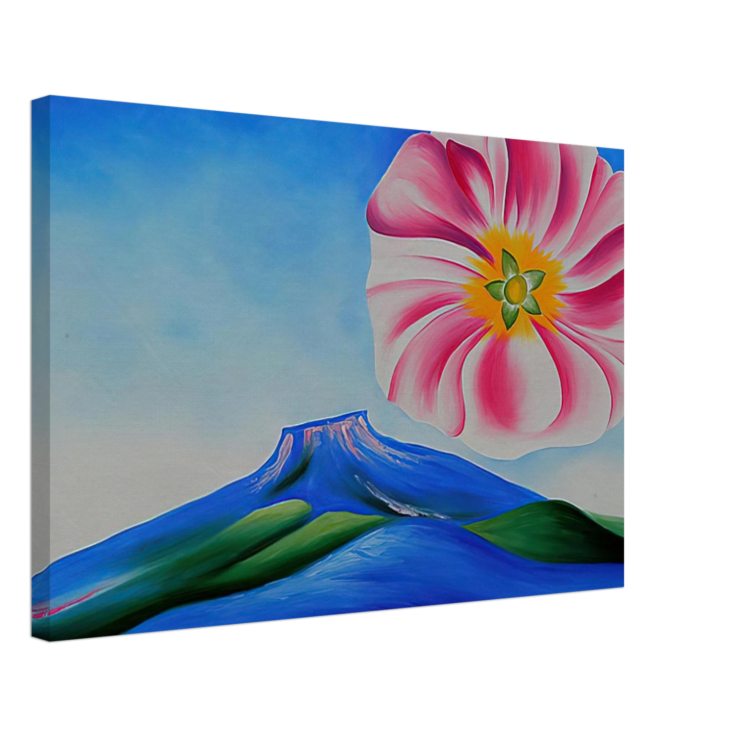 Georgia O'Keeffe - Hollyhock Pink with Pedernal Canvas - 70x100 cm / 28x40 inches-canvas