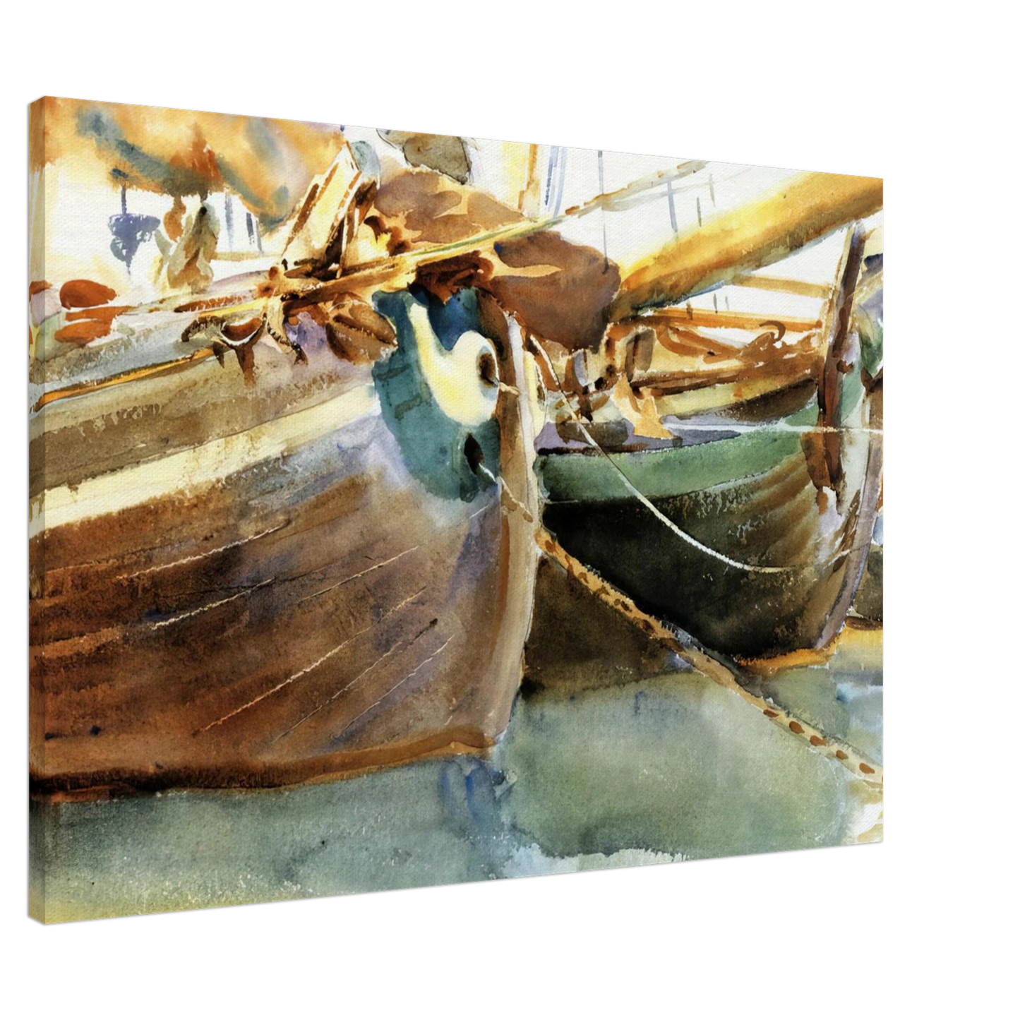 John Singer Sargent - Boats, Venice Canvas - 20x30 cm / 8x12 inches-canvas