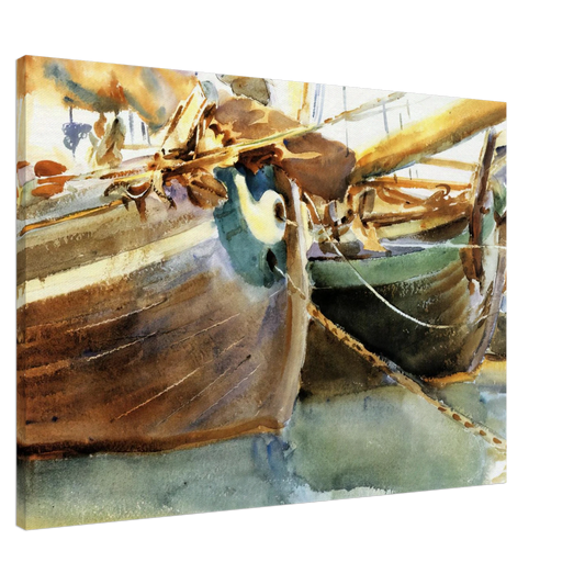 John Singer Sargent - Boats, Venice Canvas - 20x30 cm / 8x12 inches-canvas