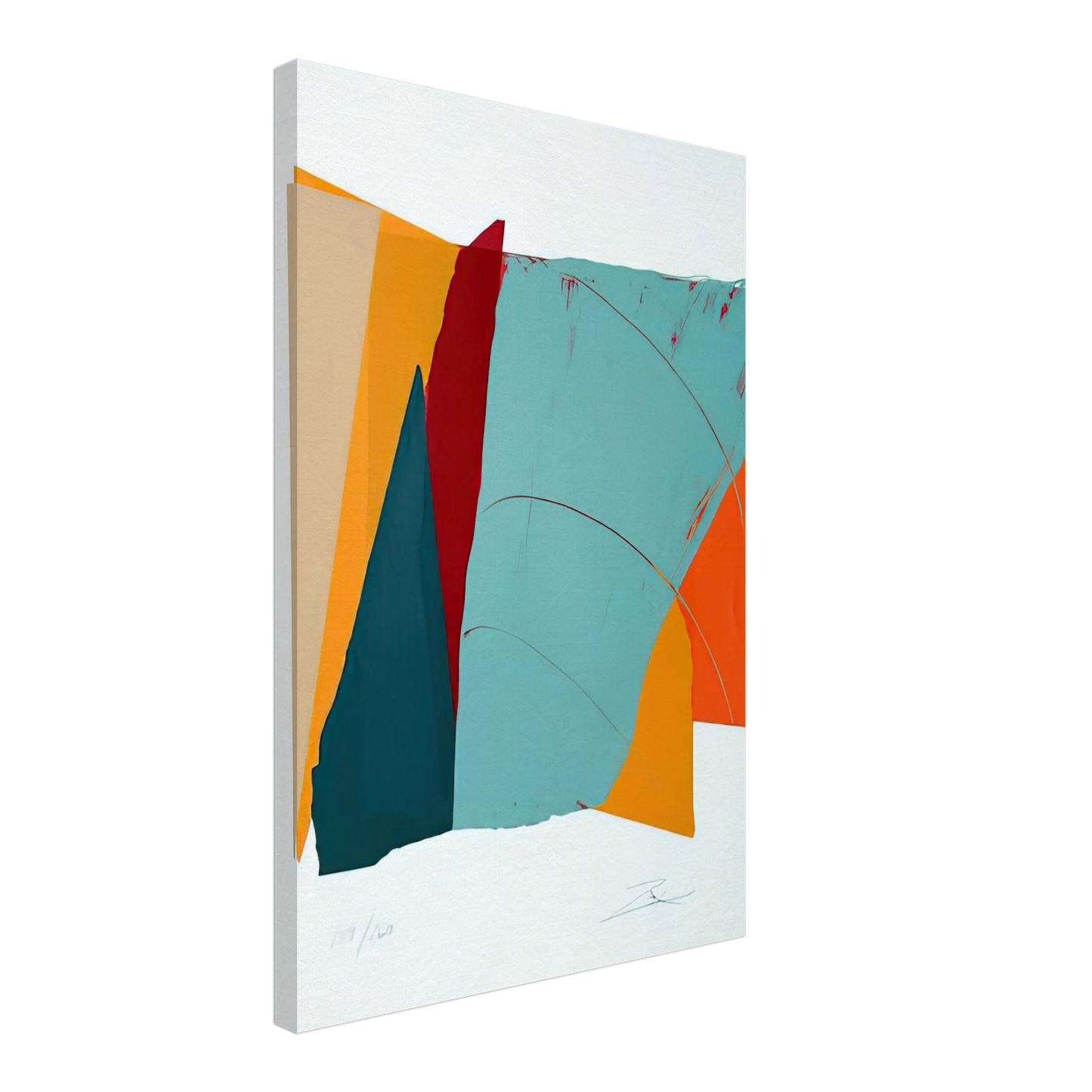 Larry Zox - Red Line II - 1979 Canvas - 70x100 cm / 28x40 inches-canvas