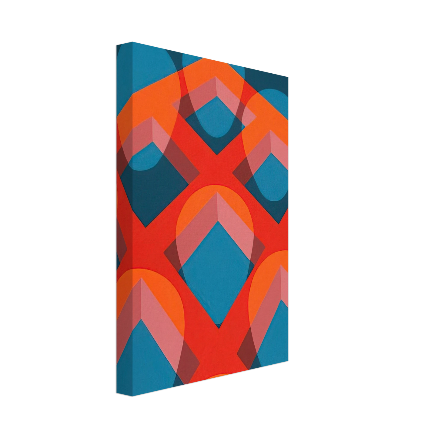 Clarence Holbrook Carter - Untitled - Faces in a Grid Red and Blue - 1973 Canvas - 70x100 cm / 28x40 inches-canvas