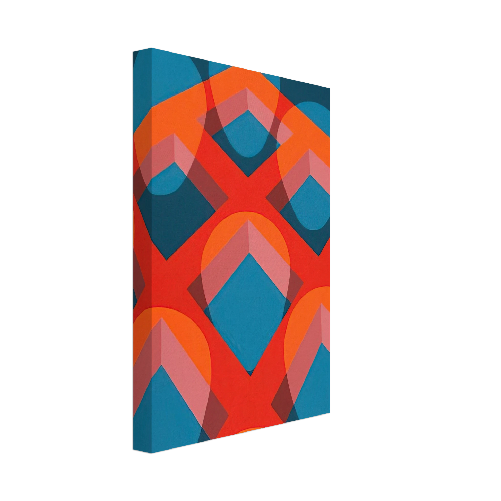 Clarence Holbrook Carter - Untitled - Faces in a Grid Red and Blue - 1973 Canvas - 70x100 cm / 28x40 inches-canvas