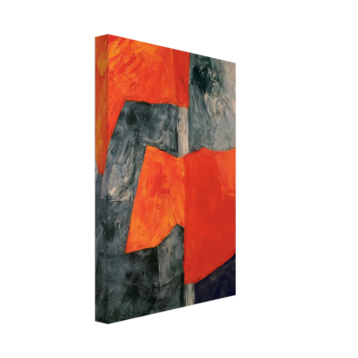 Serge Poliakoff - Composition grise et rouge - 1964 Canvas - 40x60 cm / 16x24 inches-canvas