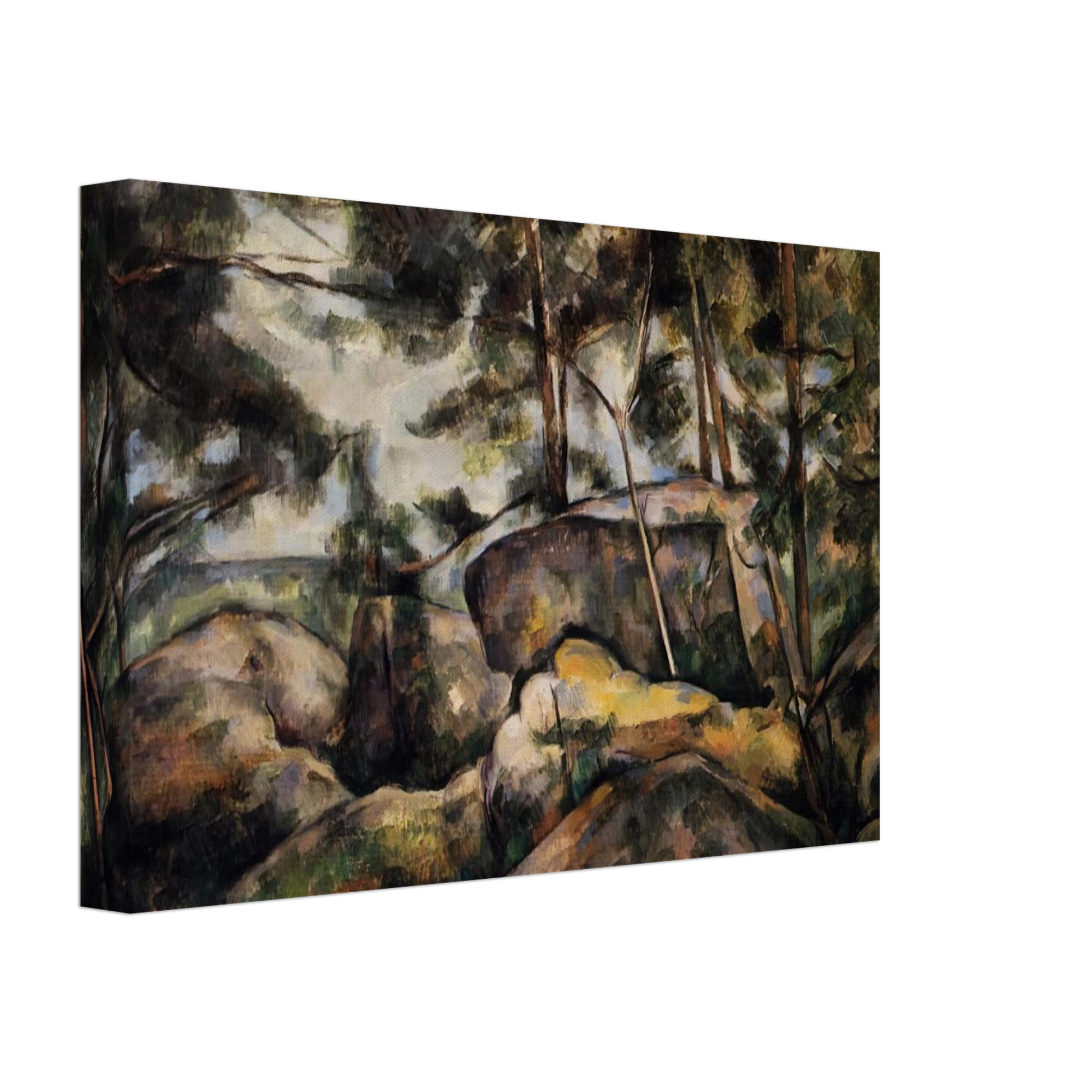 Paul Cezanne - Rocks at Fountainebleau Canvas - 70x100 cm / 28x40 inches-canvas