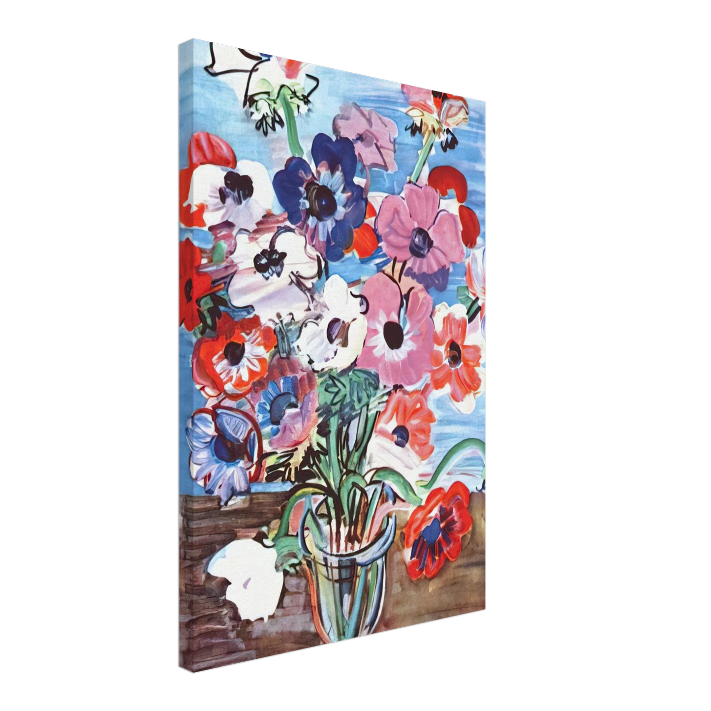 Raoul Dufy - ANEMONES 1937 Canvas - 70x100 cm / 28x40 inches-canvas