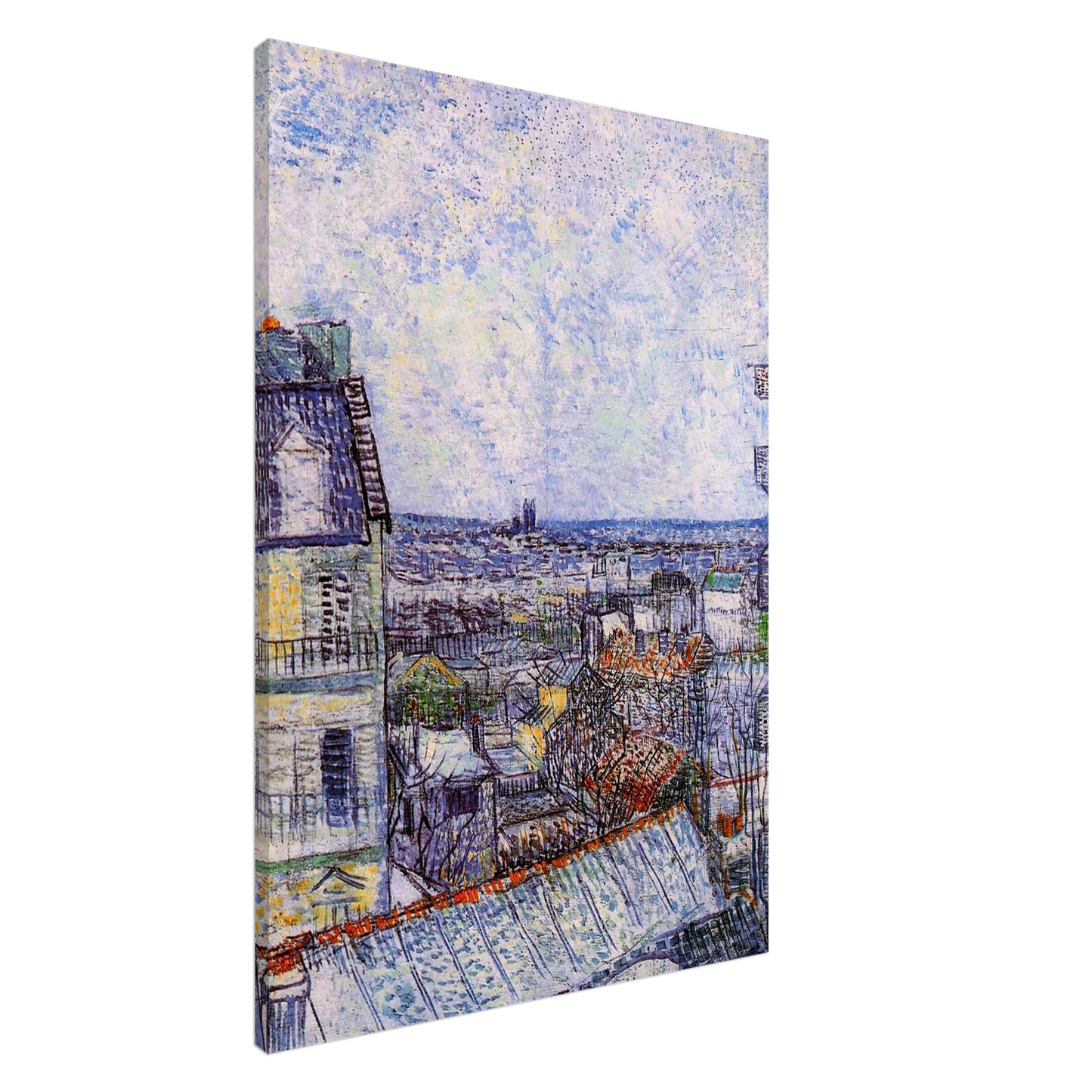 Vincent van Gogh - View from Vincent's room in the Rue Lepic Canvas - 20x30 cm / 8x12 inches-canvas