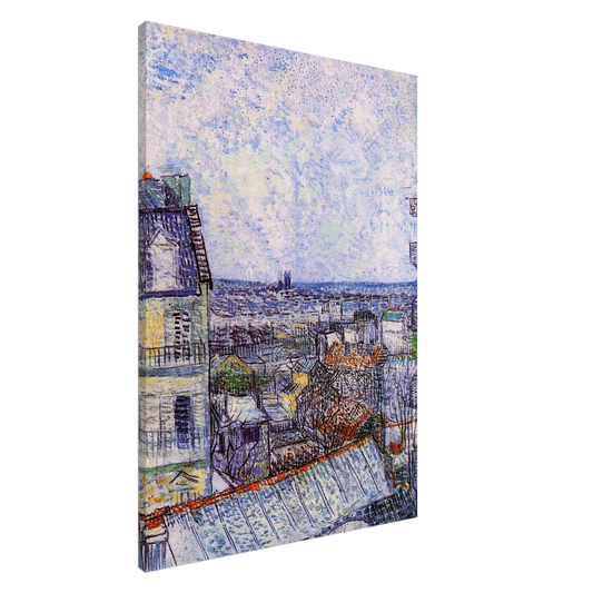 Vincent van Gogh - View from Vincent's room in the Rue Lepic Canvas - 20x30 cm / 8x12 inches-canvas