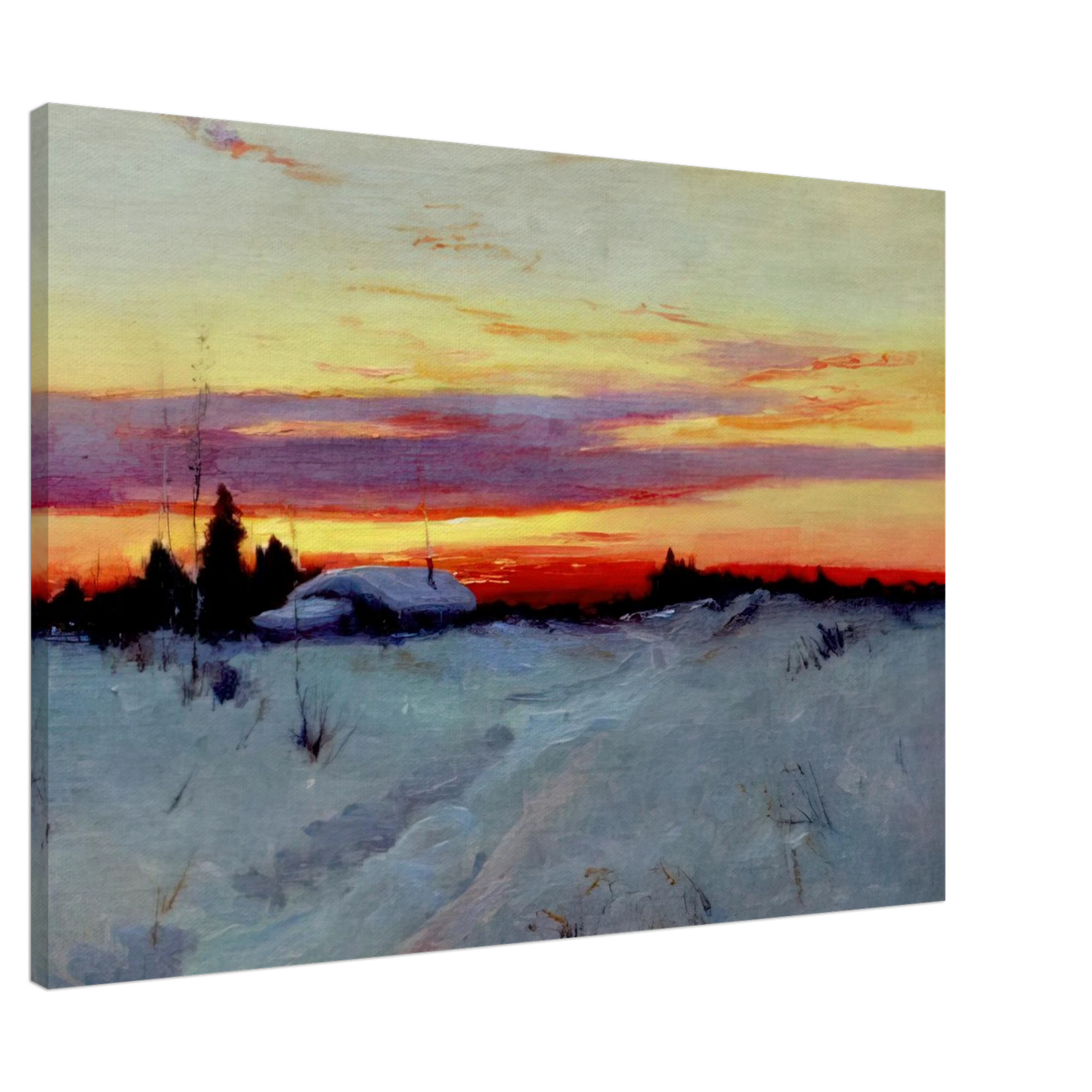 Sydney Laurence - Alaska Sunset - Romanticism Canvas - 20x30 cm / 8x12 inches-canvas