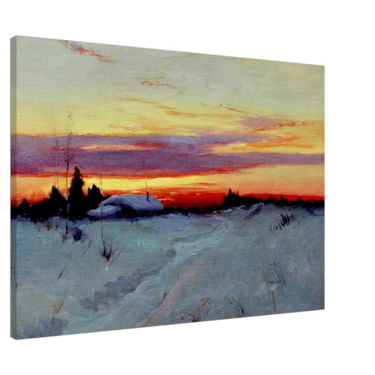 Sydney Laurence - Alaska Sunset - Romanticism Canvas - 20x30 cm / 8x12 inches-canvas