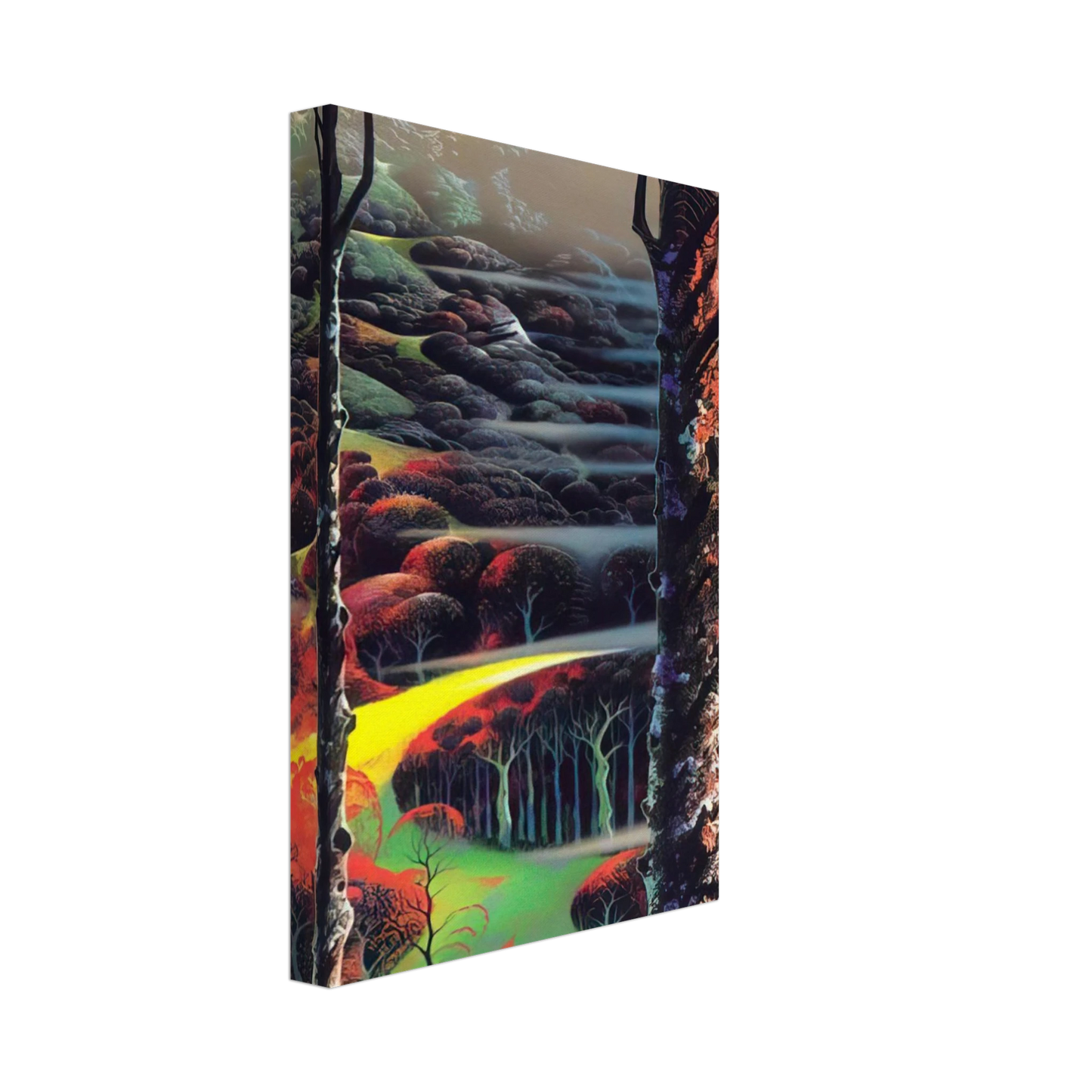 Eyvind Earle - A Touch of Autumn Canvas - 40x60 cm / 16x24 inches-canvas