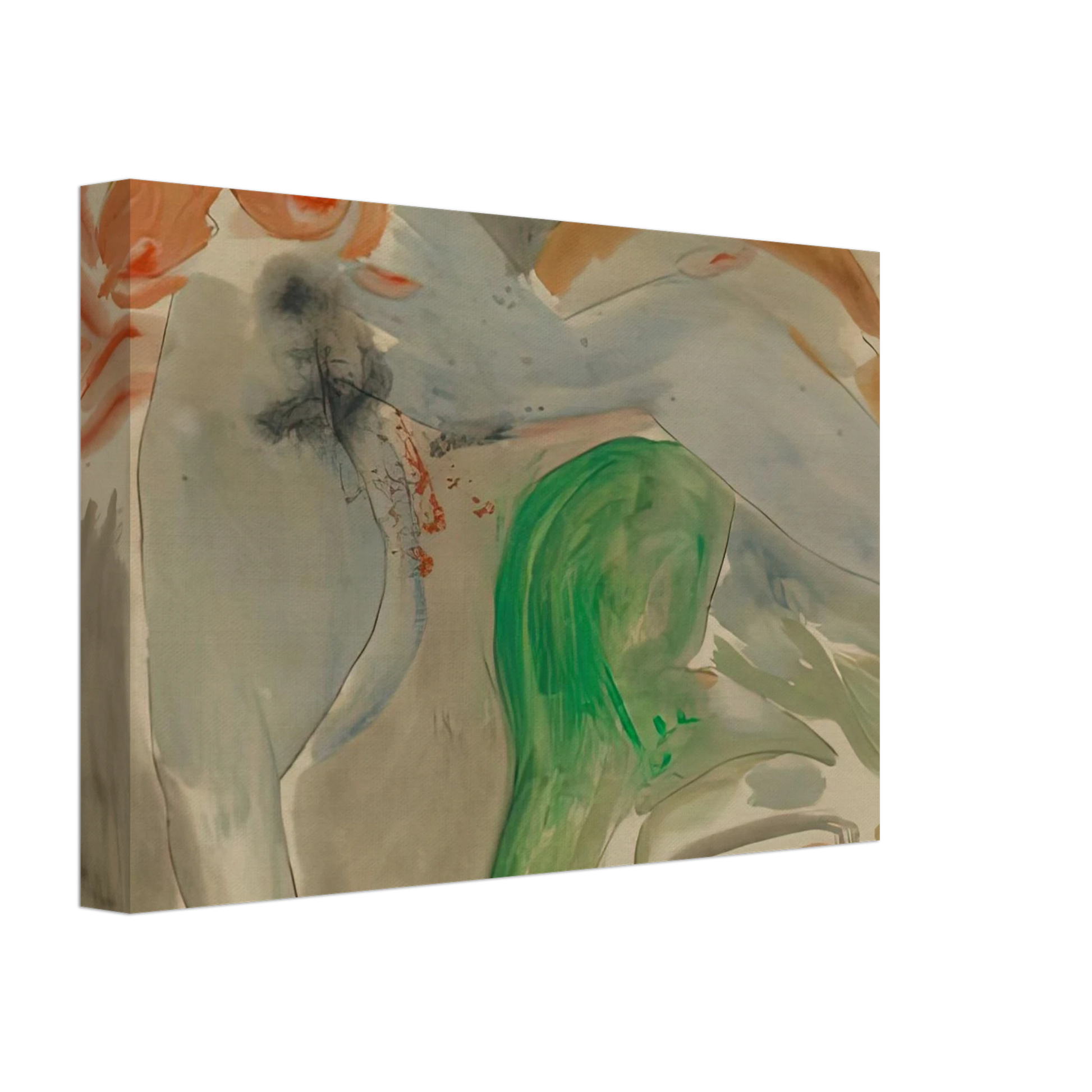 Helen Frankenthaler - Scene with Nude, 1952- Canvas - 70x100 cm / 28x40 inches-canvas