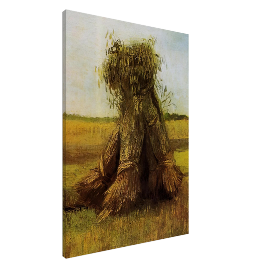 Vincent van Gogh - Sheaves of Wheat in a Field Canvas - 20x30 cm / 8x12 inches-canvas