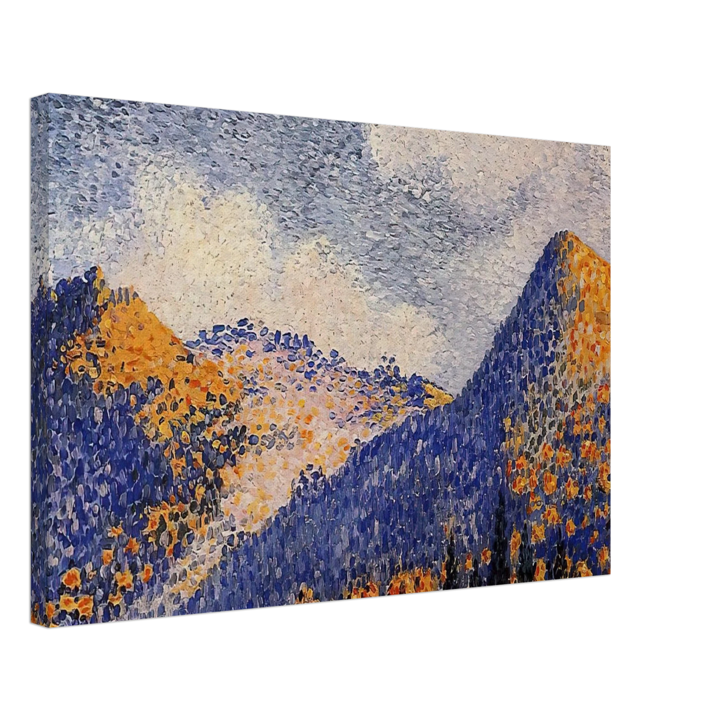 Henri-Edmond Cross - Landscape, the Little Maresque Mountains Canvas - 40x60 cm / 16x24 inches-canvas