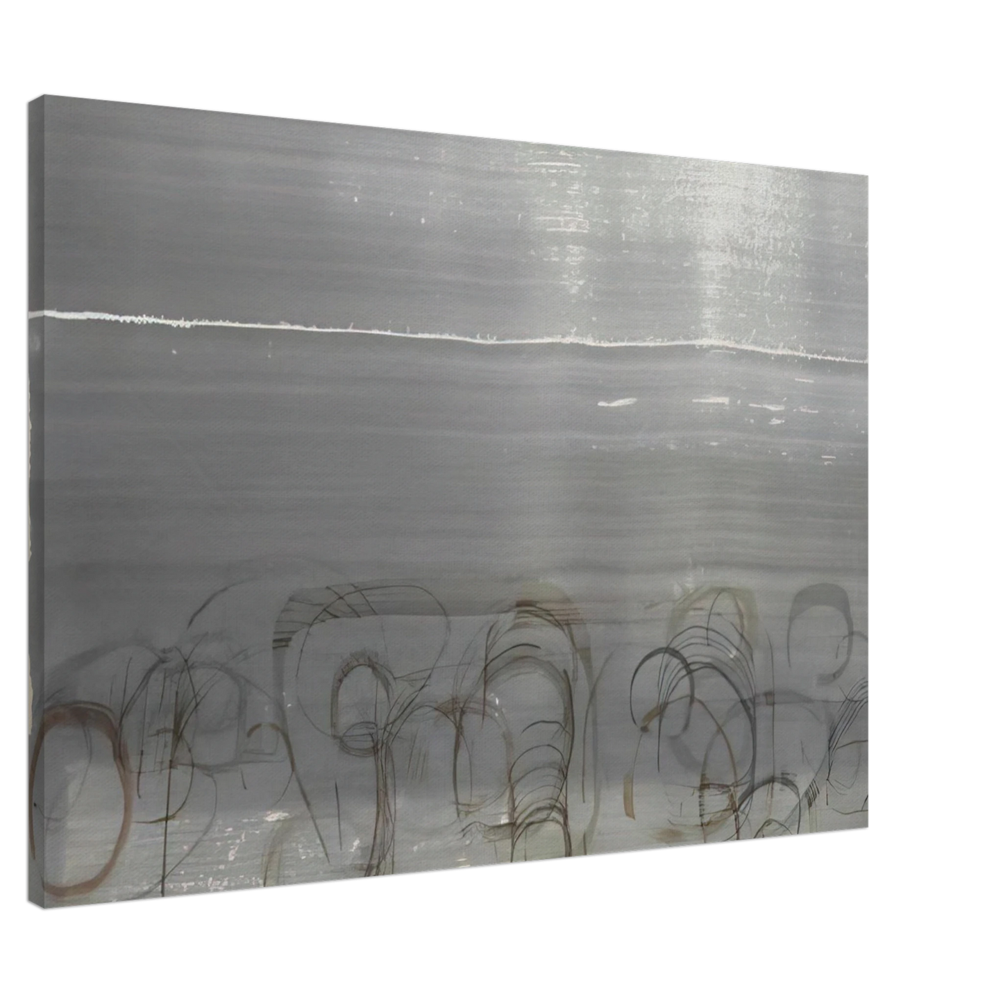 John Cage - New River Watercolor, Series IV, No. 6 - 1988 Canvas - 20x30 cm / 8x12 inches-canvas