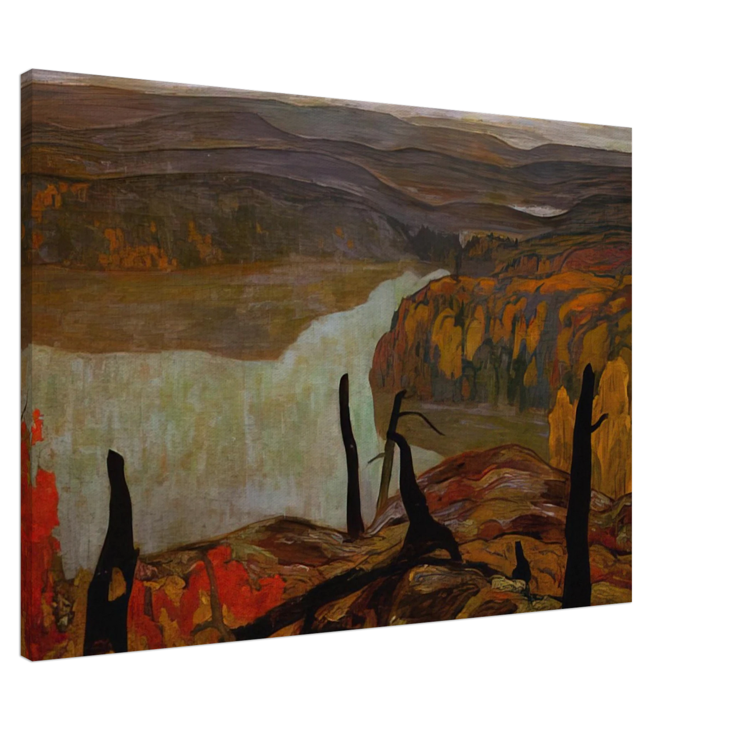 A.Y. Jackson - October Morning, Algoma Wartz Lake - 1920 Canvas - 20x30 cm / 8x12 inches-canvas