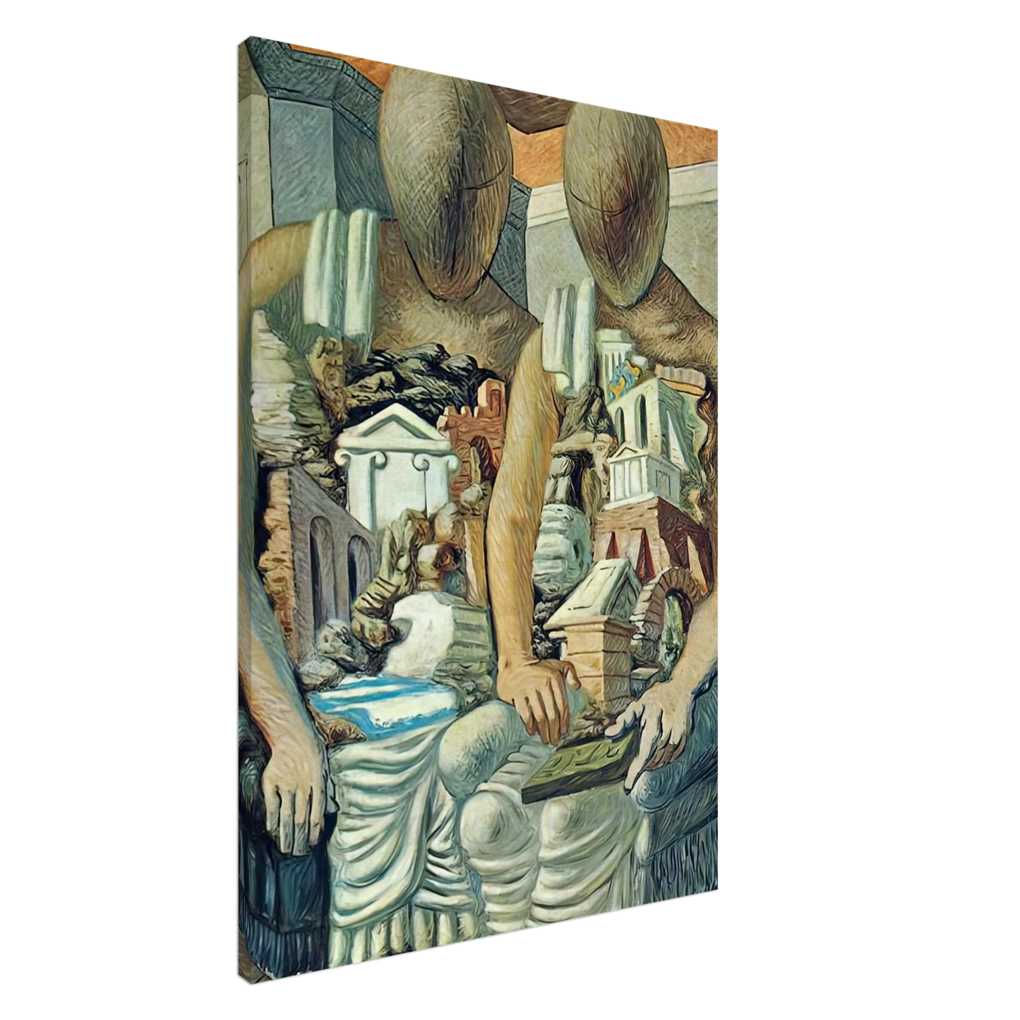 Giorgio de Chirico - THE ARCHAEOLOGISTS 1927 Canvas - 20x30 cm / 8x12 inches-canvas
