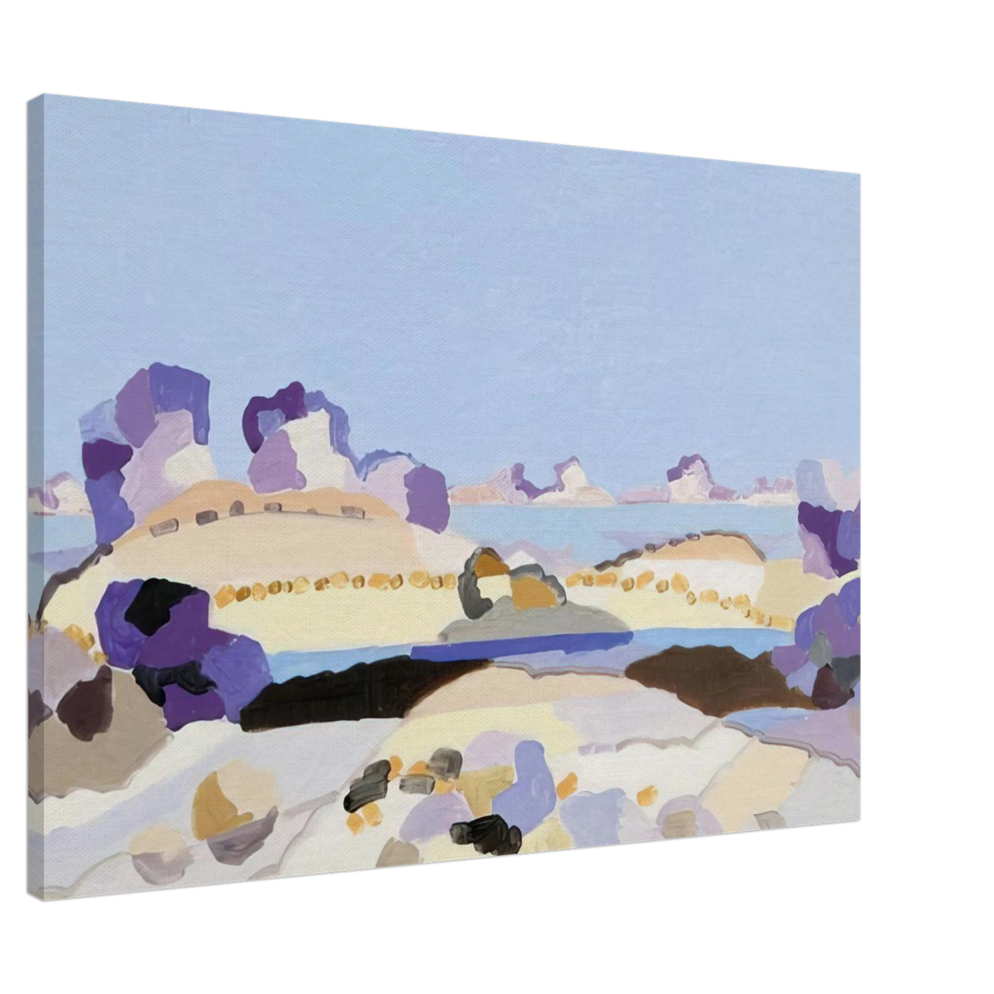 Charles Lapicque - Lagune bretonne - 1959 Canvas - 20x30 cm / 8x12 inches-canvas