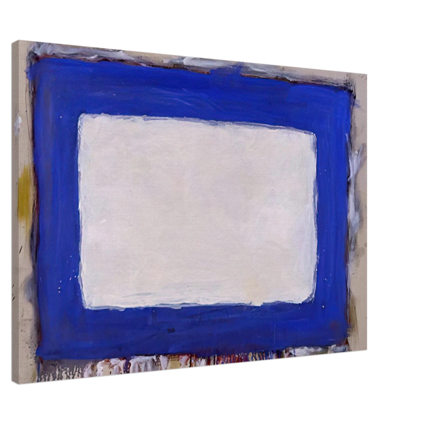 Gene Davis - Blue Rectangle II - 1958 Canvas - 20x30 cm / 8x12 inches-canvas