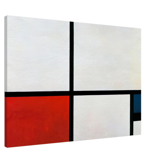 Piet Mondrian - Composition N. 1 with Red and Blue Canvas - 20x30 cm / 8x12 inches-canvas