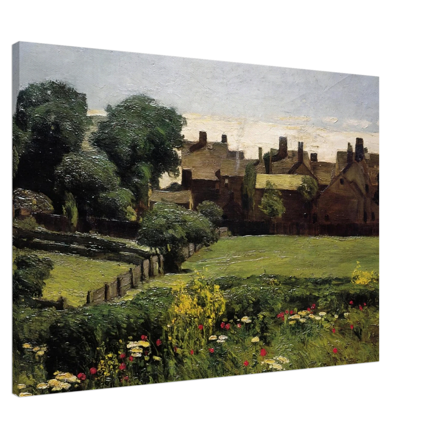 Childe Hassam - Village Scene Canvas - 20x30 cm / 8x12 inches-canvas