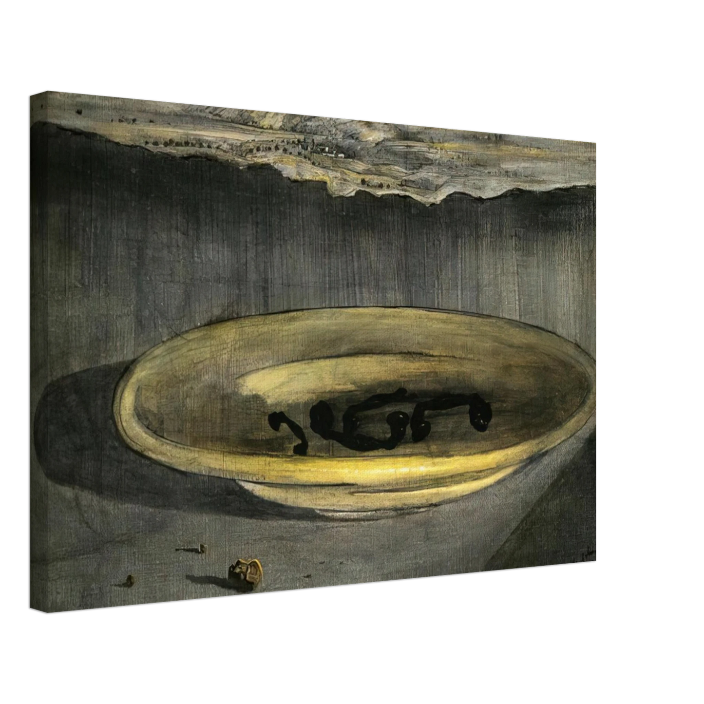 Salvador Dali - LANDSCAPE WITH TELEPHONES ON A PLATE Canvas - 70x100 cm / 28x40 inches-canvas