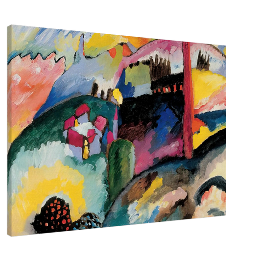 Wassily Kandinsky - LANDSCAPE WITH FACTORY CHIMNEY 1910 Canvas - 20x30 cm / 8x12 inches-canvas