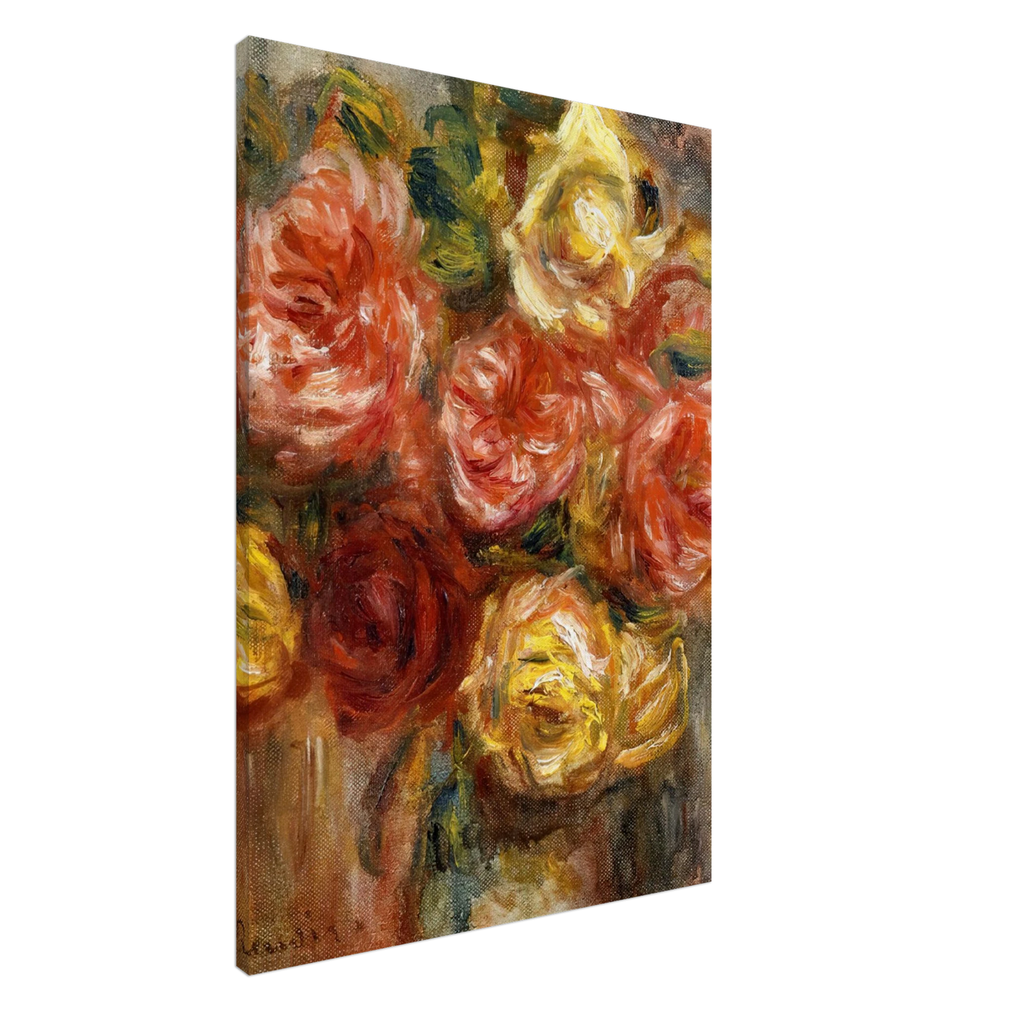 Pierre-Auguste Renoir - Bouquet of Roses in a Vase Canvas - 20x30 cm / 8x12 inches-canvas