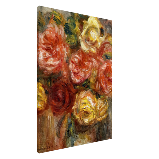 Pierre-Auguste Renoir - Bouquet of Roses in a Vase Canvas - 20x30 cm / 8x12 inches-canvas