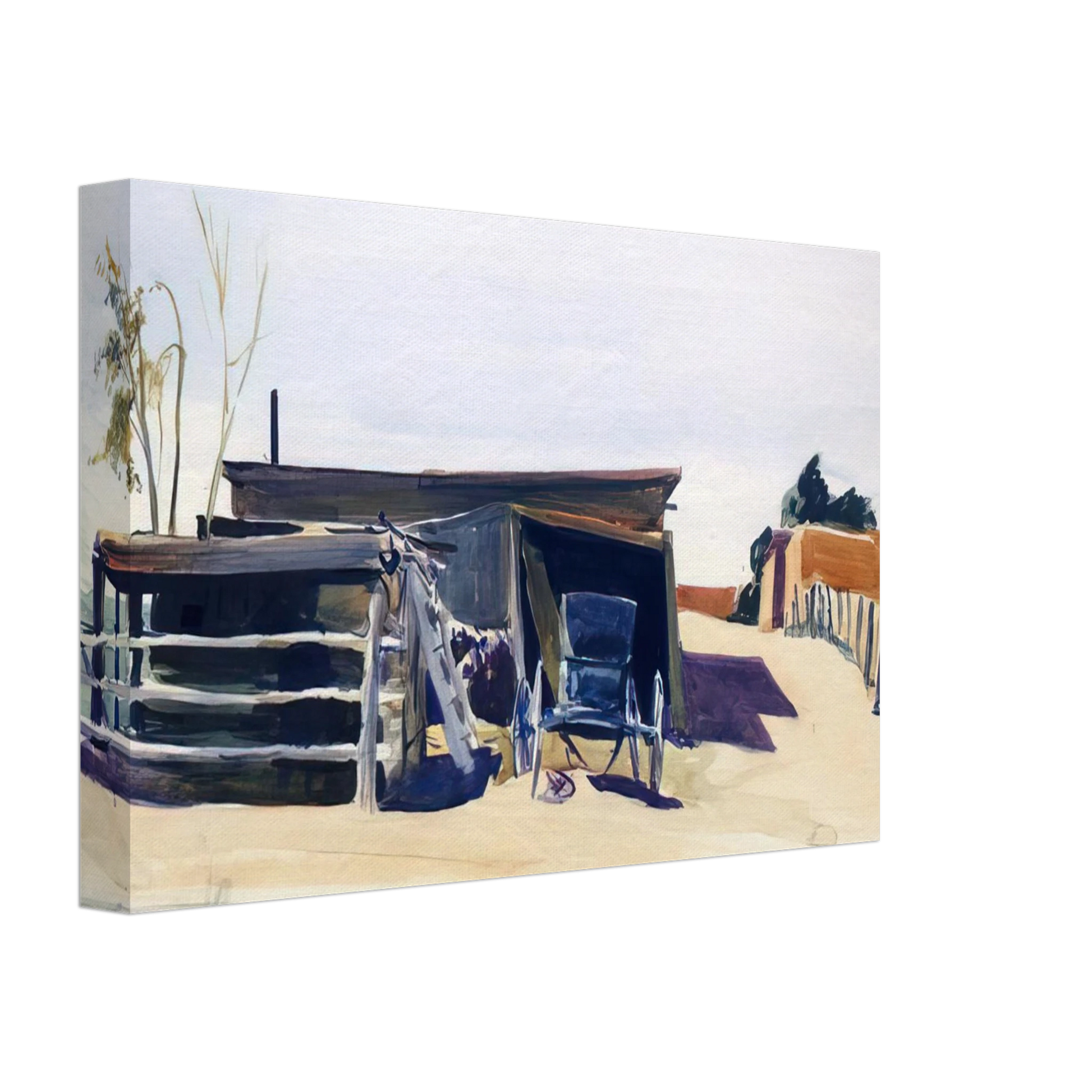 Edward Hopper - Adobes and Shed, New Mexico Canvas - 40x60 cm / 16x24 inches-canvas